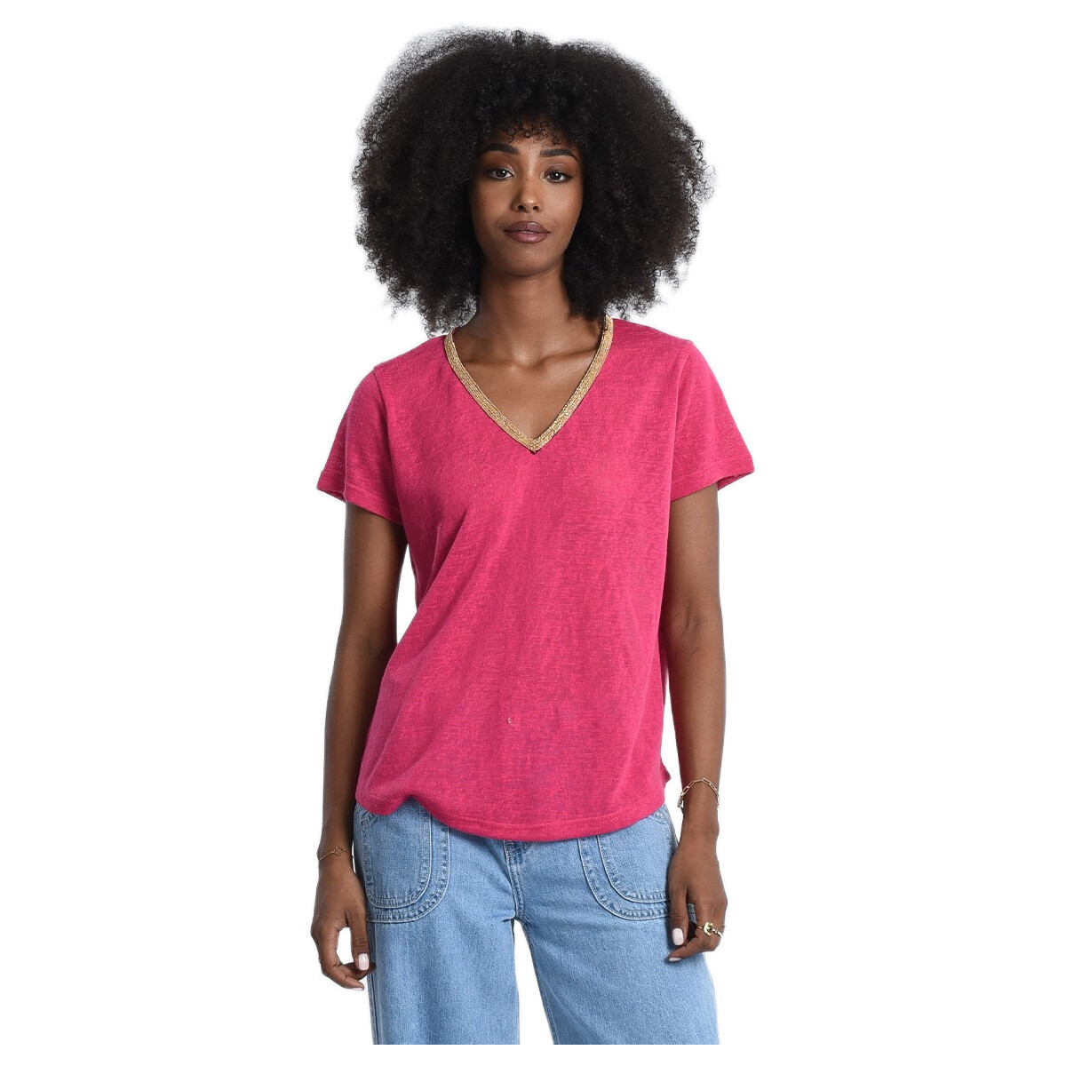 textil Mujer Tops y Camisetas Molly Bracken T427BP-FUSHIA Rosa