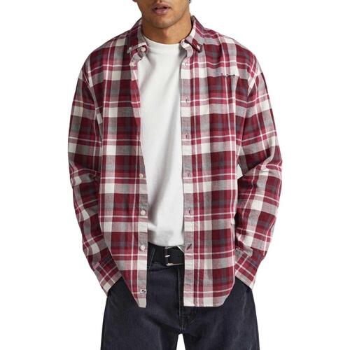 textil Hombre Camisas manga larga Pepe jeans CRESSING Rojo