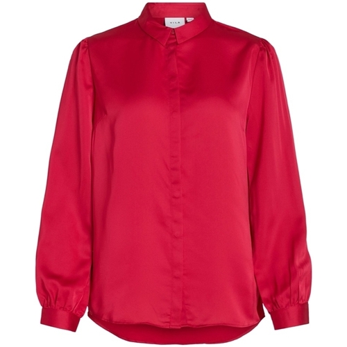 textil Mujer Tops / Blusas Vila Noos Ellette Satin Shirt - Love Potion Rosa