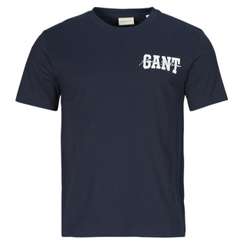 textil Hombre Camisetas manga corta Gant ARCH SCRIPT SS T-SHIRT Marino