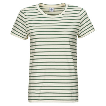 textil Mujer Camisetas manga corta Petit Bateau A0A9P COL ROND Blanco / Verde