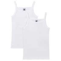 textil Niña Camisetas sin mangas Petit Bateau A0AA6 X2 Blanco