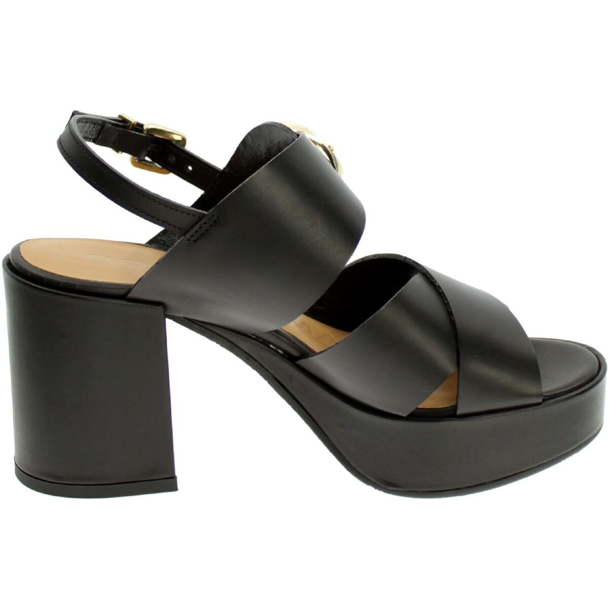 Zapatos Mujer Sandalias Lorenzo Mari Sandalo Donna Nero Lor1475 Negro