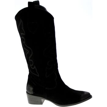 Zapatos Mujer Botines Echo Texano Donna Nero Tx705 Negro