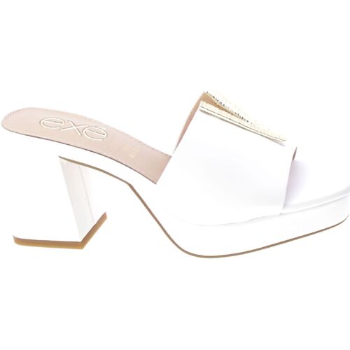 Zapatos Mujer Sandalias Exé Shoes Mules Donna Bianco Lina-579 Blanco