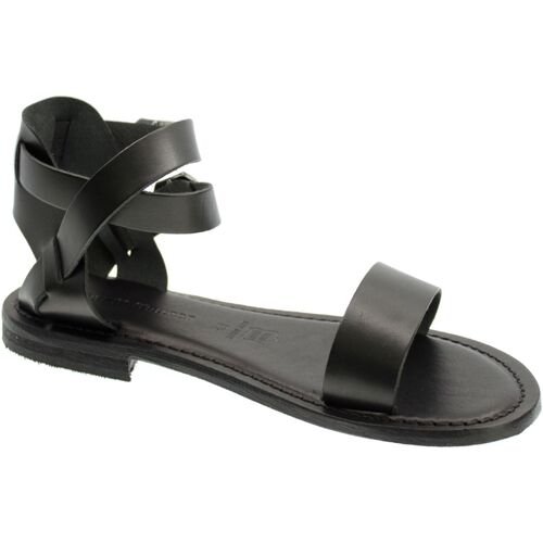 Zapatos Mujer Sandalias Cuoieria Italiana Sandalo Donna Nero 1213/22 Negro