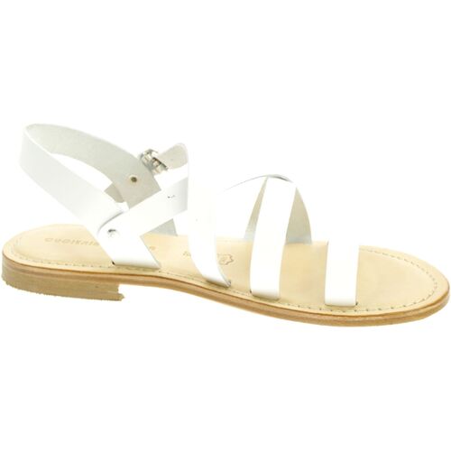 Zapatos Mujer Sandalias Cuoieria Italiana Sandalo Donna Bianco 1032 Blanco