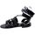 Zapatos Mujer Sandalias Cuoieria Italiana Sandalo Donna Nero 1353 Negro