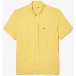 textil Hombre Camisas manga corta Lacoste CH4991 Camiseta hombre Amarillo
