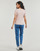 textil Mujer Camisetas manga corta Calvin Klein Jeans WOVEN LABEL RIB V-NECK TEE Beige