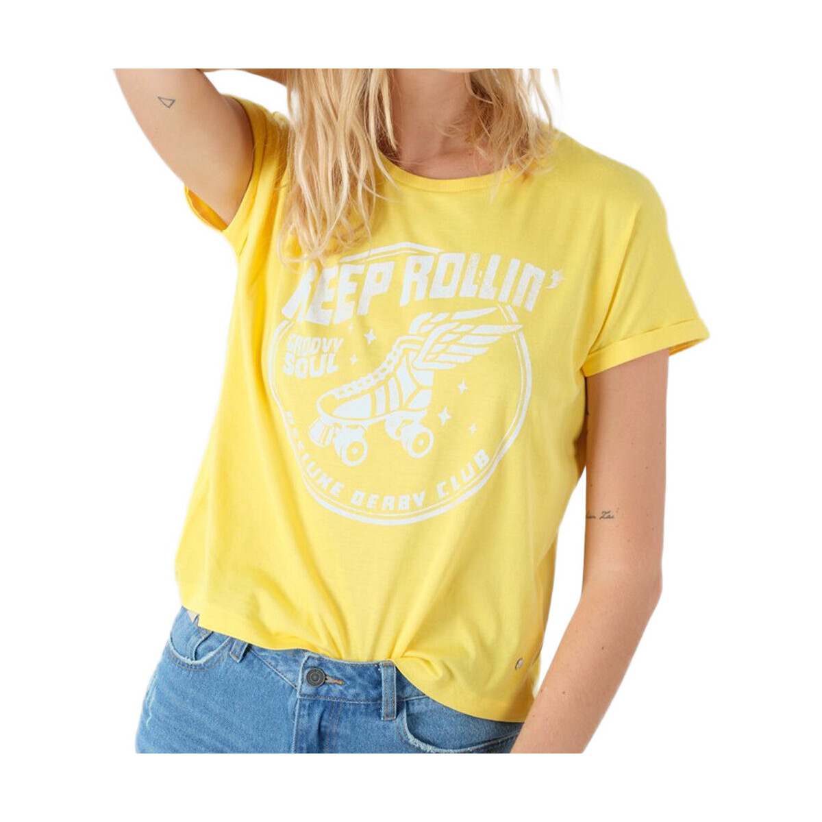 textil Mujer Tops y Camisetas Deeluxe  Amarillo