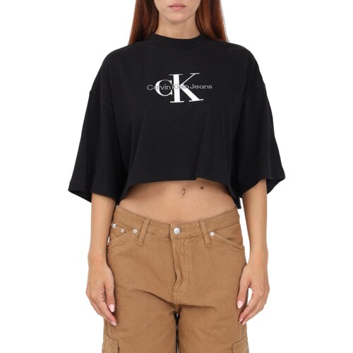 textil Mujer Camisetas manga corta Calvin Klein Jeans J20J222120 Negro