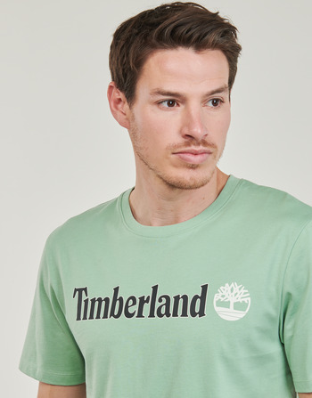Timberland Linear Logo Short Sleeve Tee Gris / Verde