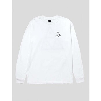 textil Hombre Camisetas manga corta Huf CAMISETA  SET TRIPLE TRIANGLE L/S TEE  WHITE Blanco