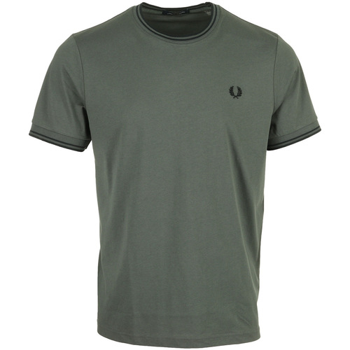 textil Hombre Camisetas manga corta Fred Perry Twinig Tipped Verde