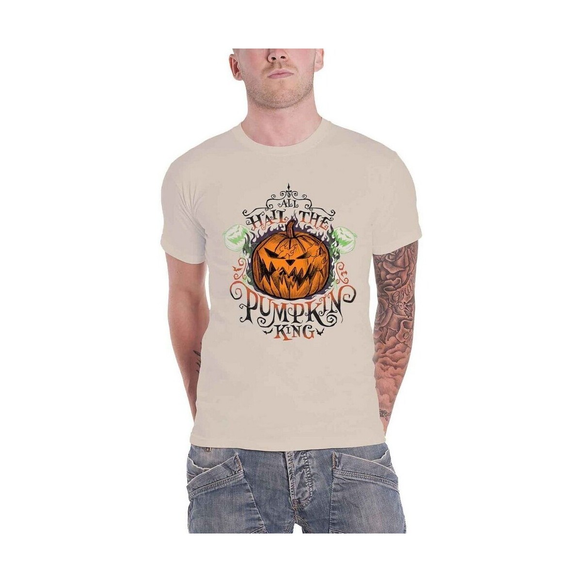 textil Camisetas manga larga Nightmare Before Christmas All Hail the Pumpkin King Beige