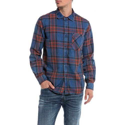 textil Hombre Camisas manga larga Replay CAMISA--M4095A.000.52612-10 Multicolor