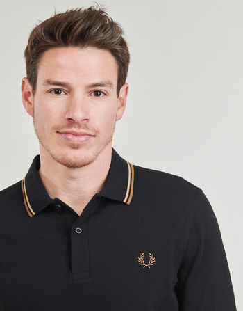 Fred Perry TWIN TIPPED FRED PERRY SHIRT Negro / Marrón