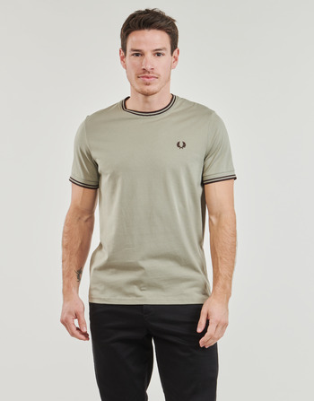 textil Hombre Camisetas manga corta Fred Perry TWIN TIPPED T-SHIRT Gris