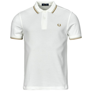 Fred Perry TWIN TIPPED FRED PERRY SHIRT Blanco / Beige
