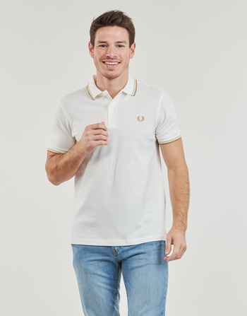 Fred Perry TWIN TIPPED FRED PERRY SHIRT Blanco / Beige