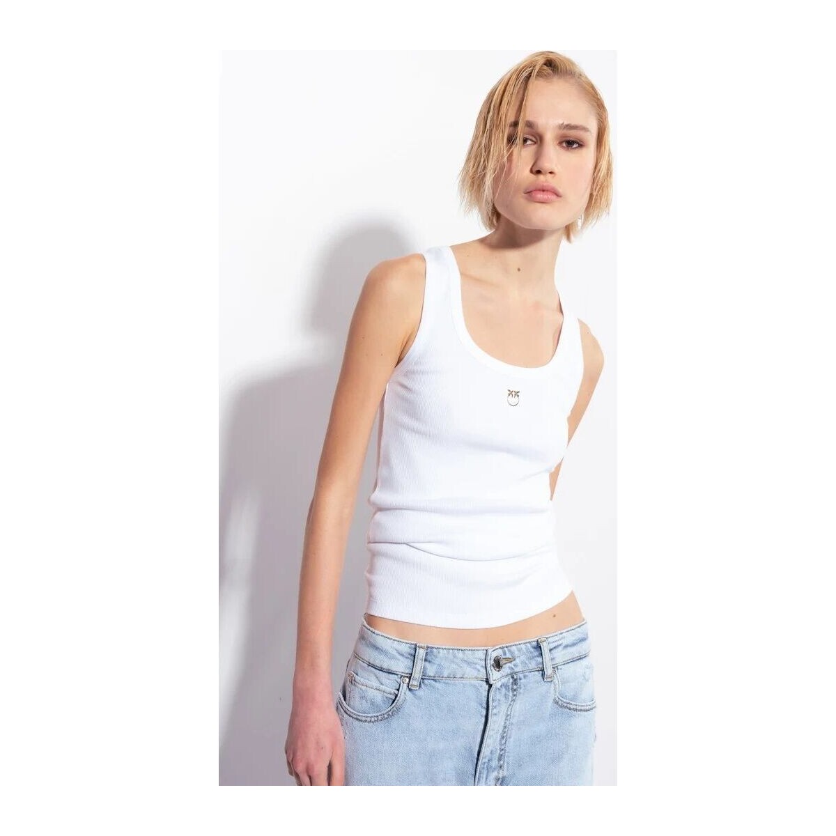 textil Mujer Camisetas sin mangas Pinko CALCOLATORE 100807 A0PU-Z04 Blanco