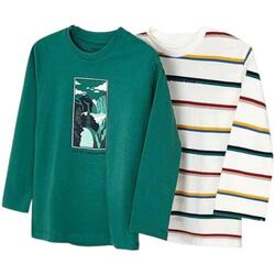 textil Niño Tops y Camisetas Mayoral Set 2 camisetas m/l Verde