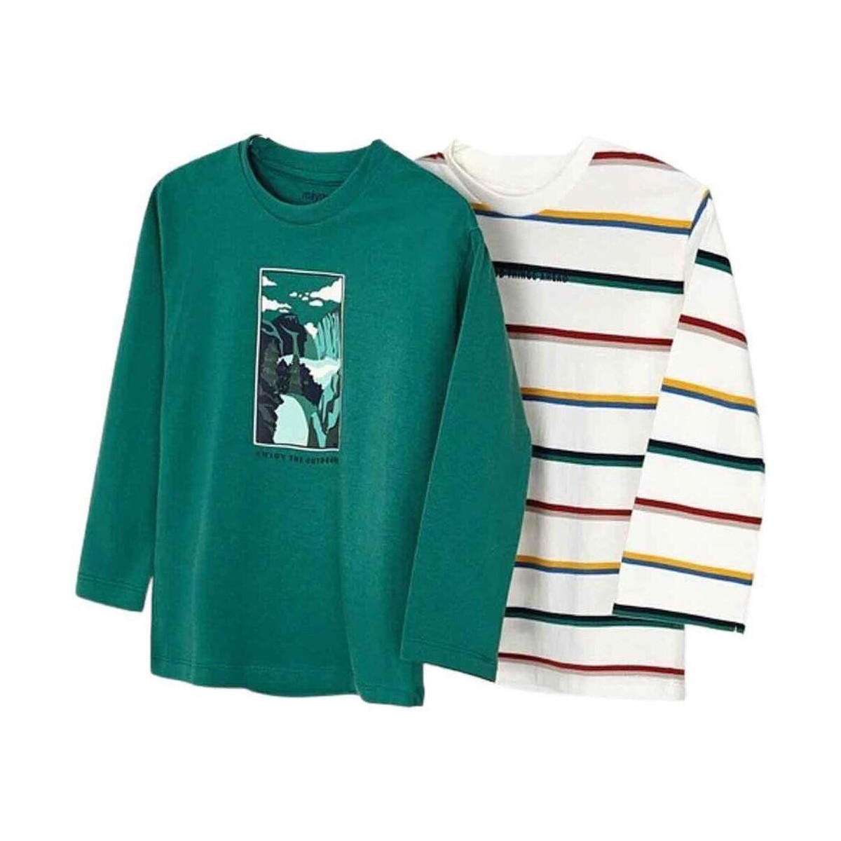 textil Niño Tops y Camisetas Mayoral Set 2 camisetas m/l Verde