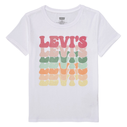 textil Niña Camisetas manga corta Levi's ORGANIC RETRO LEVIS SS TEE Multicolor / Blanco