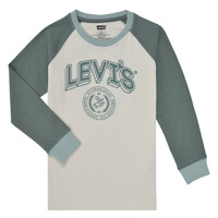textil Niño Camisetas manga larga Levi's PREP COLORBLOCK LONGSLEEVE Blanco / Verde