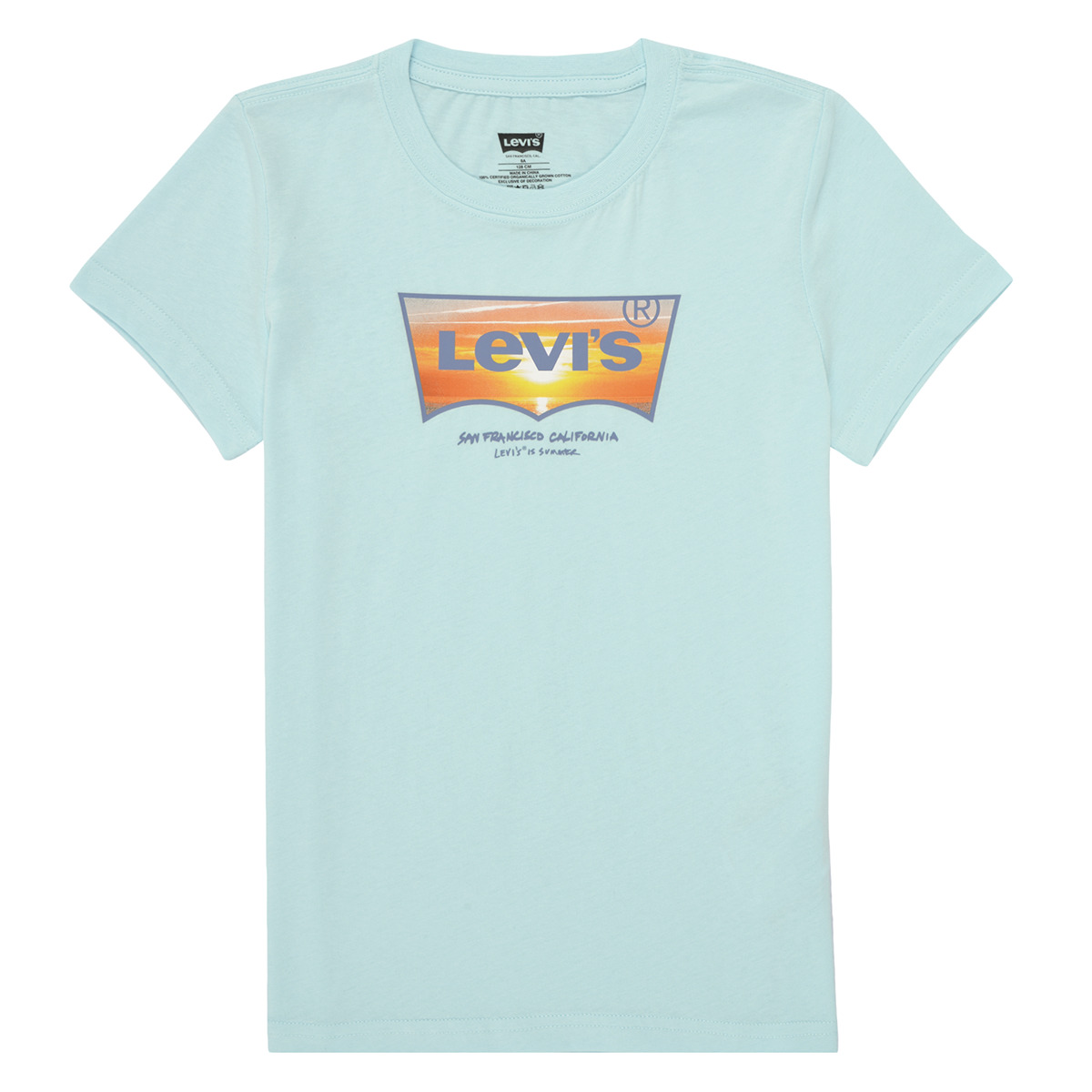 textil Niño Camisetas manga corta Levi's SUNSET BATWING TEE Azul / Naranja