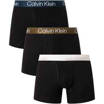 Ropa interior Hombre Calzoncillos Calvin Klein Jeans Paquete De 3 Calzoncillos Bóxer De Estructura Moderna Negro