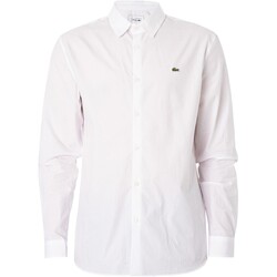 textil Hombre Camisas manga larga Lacoste Camisa Slim Fit Blanco
