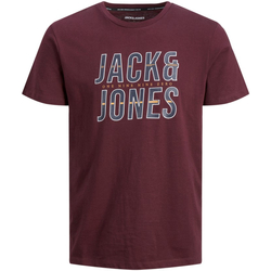 textil Hombre Camisetas manga corta Jack & Jones 12219022 JJXILO TEE SS CREW NECK PLS PORT ROYALE Rojo