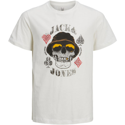 textil Niño Camisetas manga corta Jack & Jones 12216515 JORCAPTAIN TEE SS CREW NECK SN JNR CLOUD DANCER Blanco