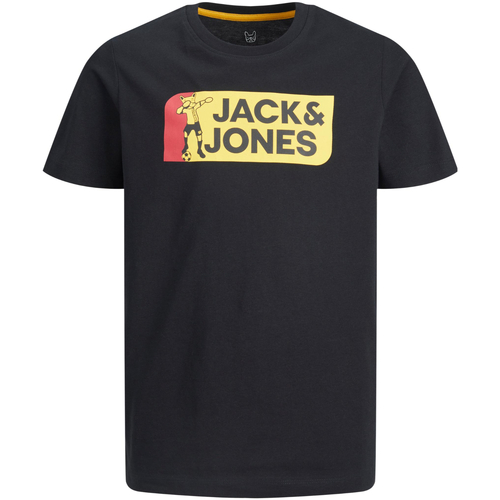 textil Niño Camisetas manga corta Jack & Jones 12227150 JCOTREAM FOOTBALL  TEE SS CREW NECK JNR BLACK Negro