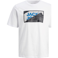 textil Niño Camisetas manga corta Jack & Jones 12242719 JCOLOGAN AW23 TEE SS CREW NECK JNR WHITE Blanco