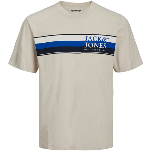 textil Hombre Camisetas manga corta Jack & Jones 12228542 JORCODYY TEE SS CREW NECK SN MOONBEAM Beige