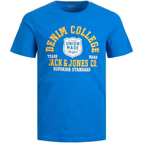 textil Hombre Camisetas manga corta Jack & Jones 12211759 JJELOGO TEE SS O-N 2COL 22/23 NOOS PLS FRENCH BLUE Azul