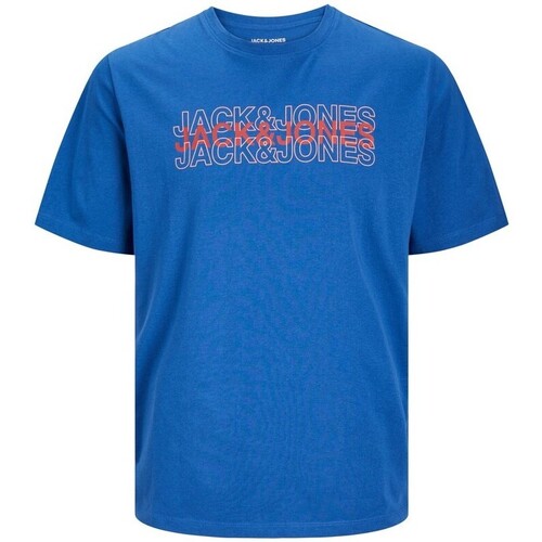 textil Hombre Camisetas manga corta Jack & Jones 12255661 JWHCALEB STOCK TEE SS CREW NECK TK GALAXY BLUE OPT2 Multicolor