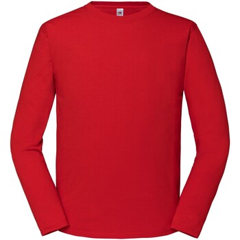 textil Hombre Camisetas manga larga Fruit Of The Loom Iconic Premium Rojo