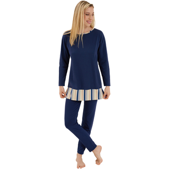 Lisca Pijama loungewear leggings túnica manga larga Maxine Azul