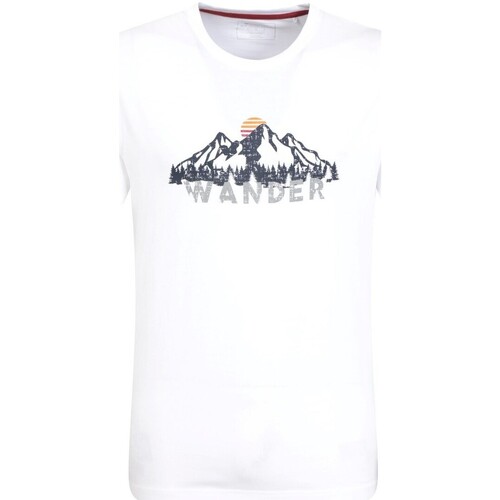 textil Hombre Camisetas manga larga Mountain Warehouse Wander Blanco