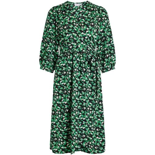textil Mujer Vestidos Vila VIMEDA BRI V-NECK 3/4 MID CALF DRESS Verde