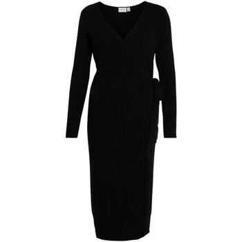 textil Mujer Vestidos Vila VICOMFY L/S WRAP KNIT DRESS Negro