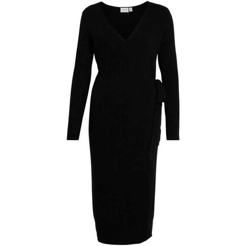 textil Mujer Vestidos Vila VICOMFY L/S WRAP KNIT DRESS Negro