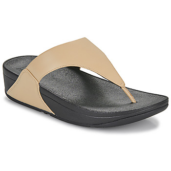 Zapatos Mujer Chanclas FitFlop Lulu Leather Toepost Negro / Beige
