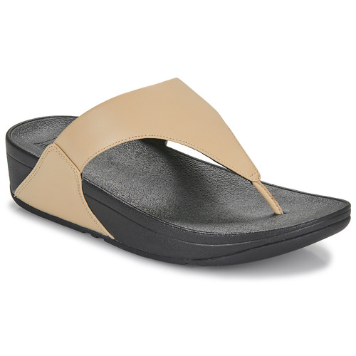 Zapatos Mujer Chanclas FitFlop Lulu Leather Toepost Negro / Beige