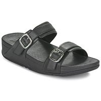 Zapatos Mujer Zuecos (Mules) FitFlop Lulu Adjustable Leather Slides Negro