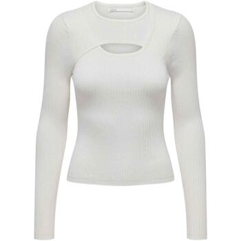 textil Mujer Tops y Camisetas Only ONLASHLEY LS PEAKABOO ONECK Blanco